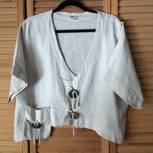 Oversized boho linen shirt